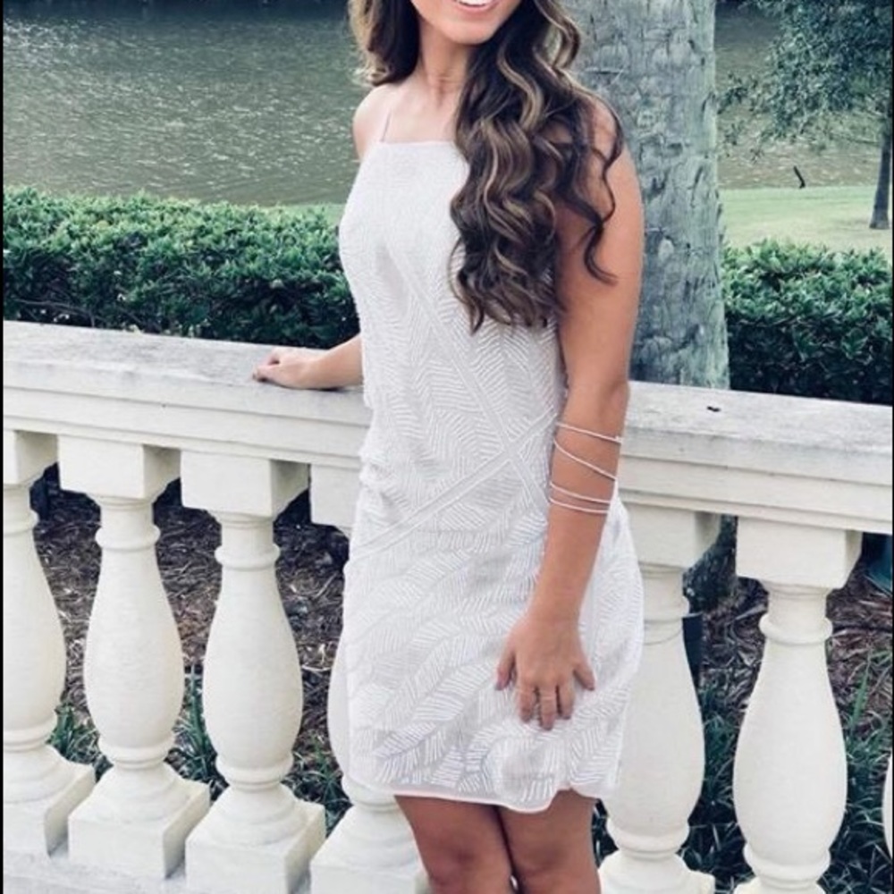 Hemline cream beaded dress size Xs